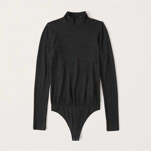 Abercrombie & Fitch Cozy Turtleneck Bodysuit in Black; size XS